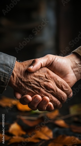 Friendly Handshake Between Friends Signifying Unity and Understanding