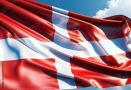 Denmark flag fluttering in the wind