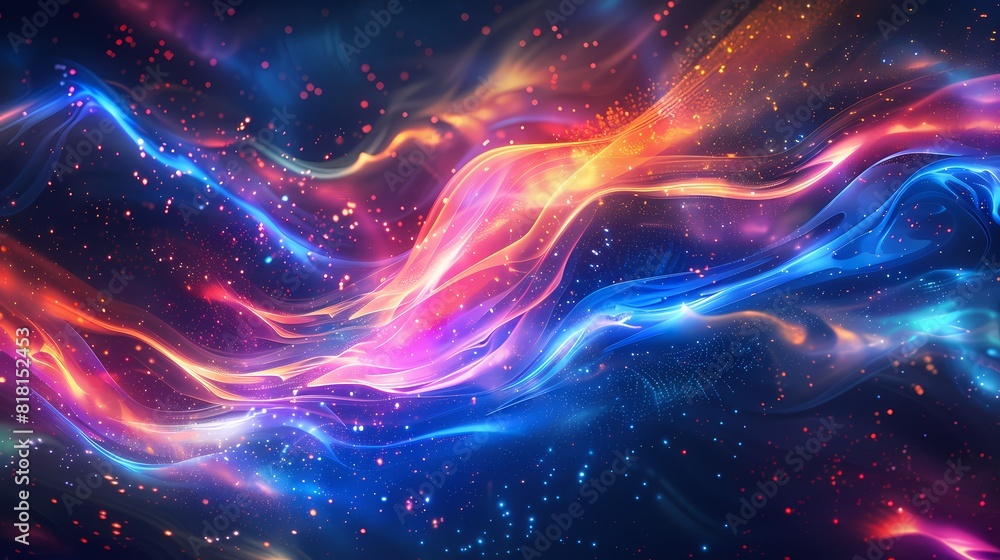 Obraz premium Cosmic dance of vivid colors and lights in space