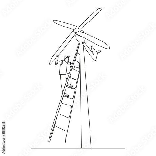 engineer fixes windmill