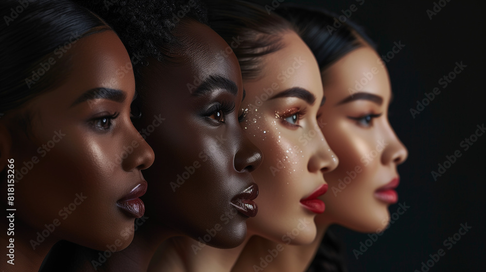 group of different woman beauty , skin care concept