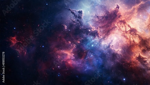Nebula  stars  galaxies and gas clouds in outer space. Breathtaking abstract cosmos background.