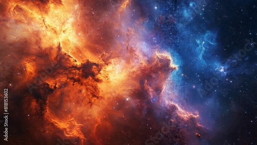 Nebula  stars  galaxies and gas clouds in outer space. Breathtaking abstract cosmos background.