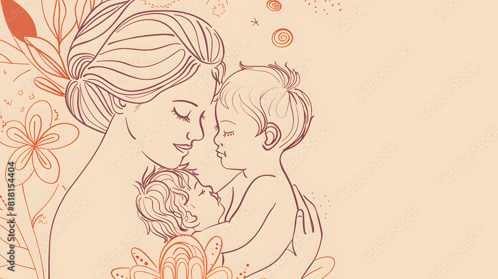 one line art illustrations of baby heels and mother hugging Lineart family portret. One line hand with heart one line art illustrations of baby heels and mother hugging Lineart family portret. One line hand with heart