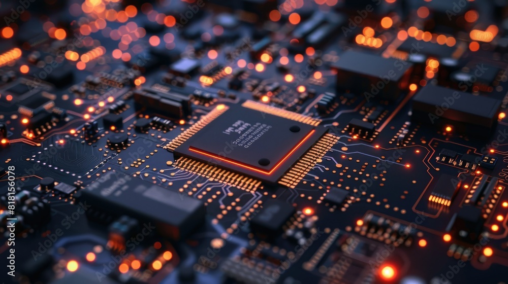 Circuit board. Technology background. Central Computer Processors CPU ...