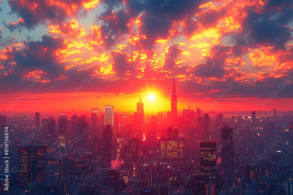 Metropolis Radiance: Sunset Symphony Metropolis Radiance: Sunset Symphony