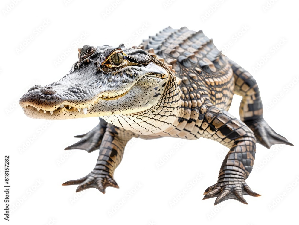 Fototapeta premium Wild alligator animal isolated on white background