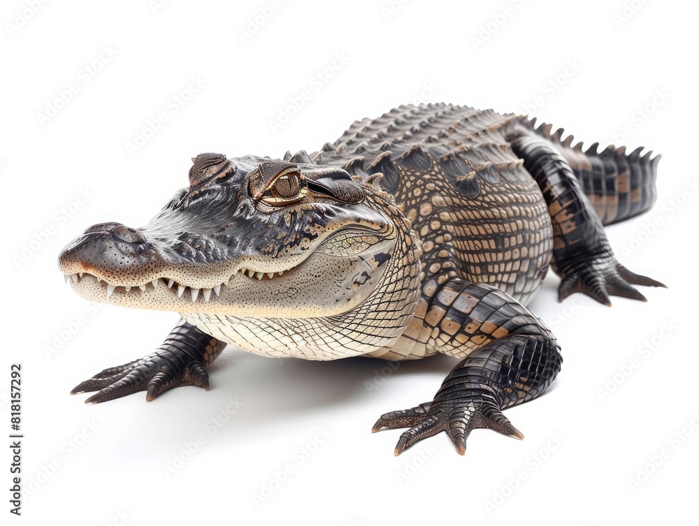 Naklejka premium Wild alligator animal isolated on white background