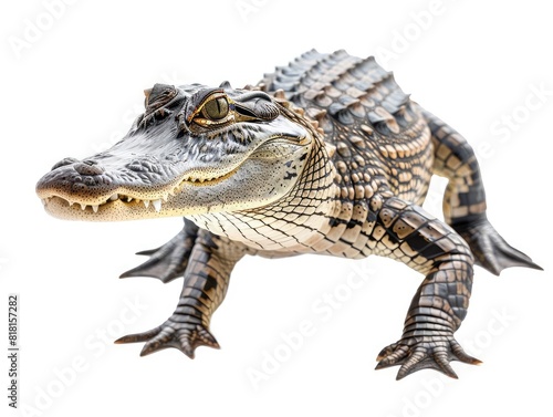 Wild alligator animal isolated on white background