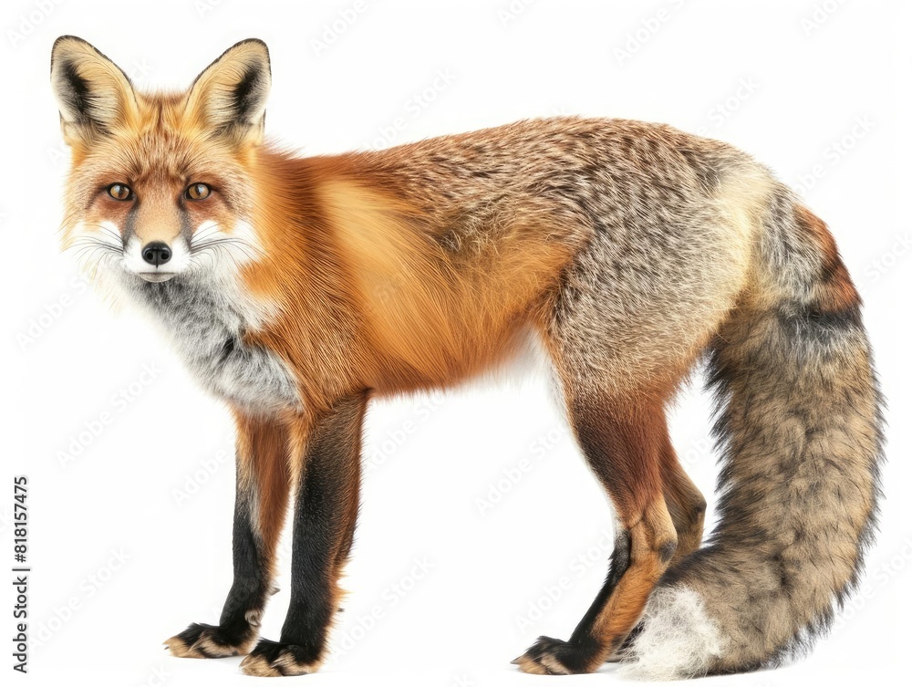 Fototapeta premium Wild fox animal isolated on white background