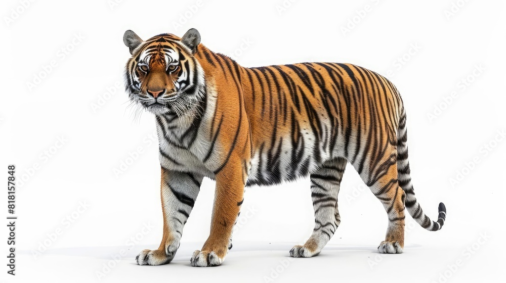 Obraz premium Wild tiger animal isolated on white background