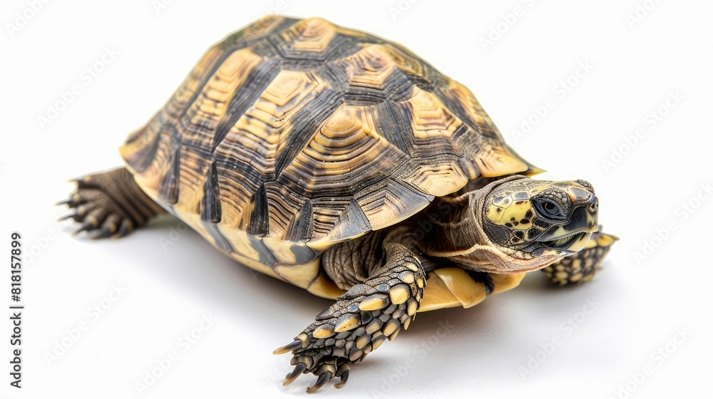 Fototapeta premium Wild turtle animal isolated on white background