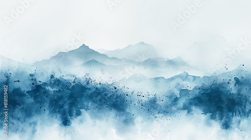 Abstract watercolor painting of mountain and sky background. Digital art painting.