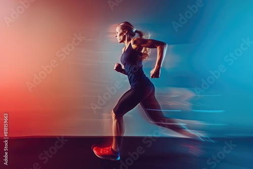 Dynamic Fitness: Motion-Blurred Athlete in Studio Workout