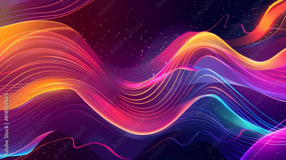 Vibrant waves of color ripple through a digital cosmos Vibrant waves of color ripple through a digital cosmos