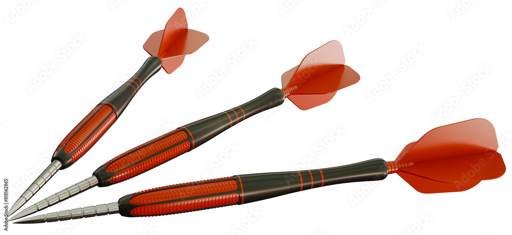 Darts Set. Isolated. Transparent background. 3D Rendering. Darts Set. Isolated. Transparent background. 3D Rendering.