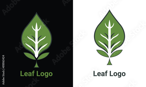 Green leaf logo vector illustration 