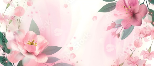 Design text space banner frame flower Spring background with beautiful. flower background for design  Featuring floral elements and vibrant colors  perfect for spring-themed designs and decorations