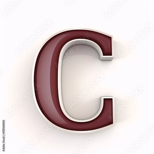 letter C 3d red isolated on white - 3d rendering of alphabet