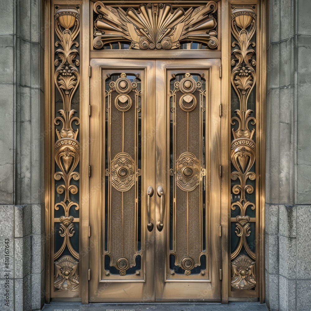 Old Bank Door, Art Deco Enter, Luxury Treasury Door, Ornate Bank Gate, Art Nouveau Architecture Old Bank Door, Art Deco Enter, Luxury Treasury Door, Ornate Bank Gate, Art Nouveau Architecture