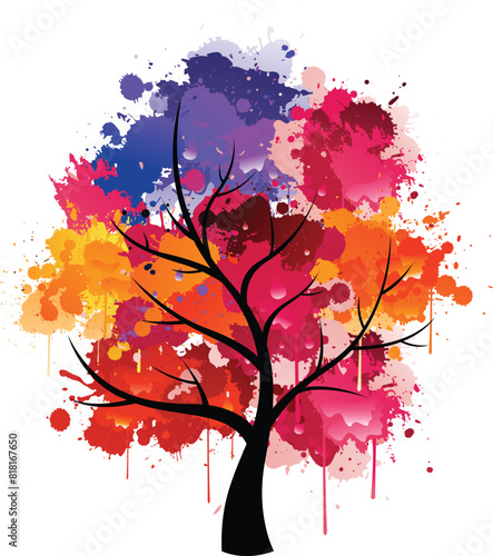 Color tree paint splat