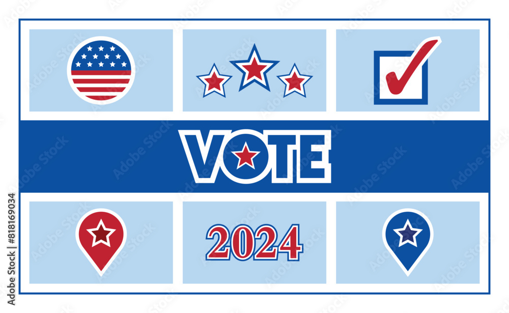 American political vote election icons American political vote election icons