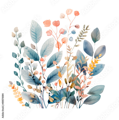 Watercolor Illustration of Wildflowers.