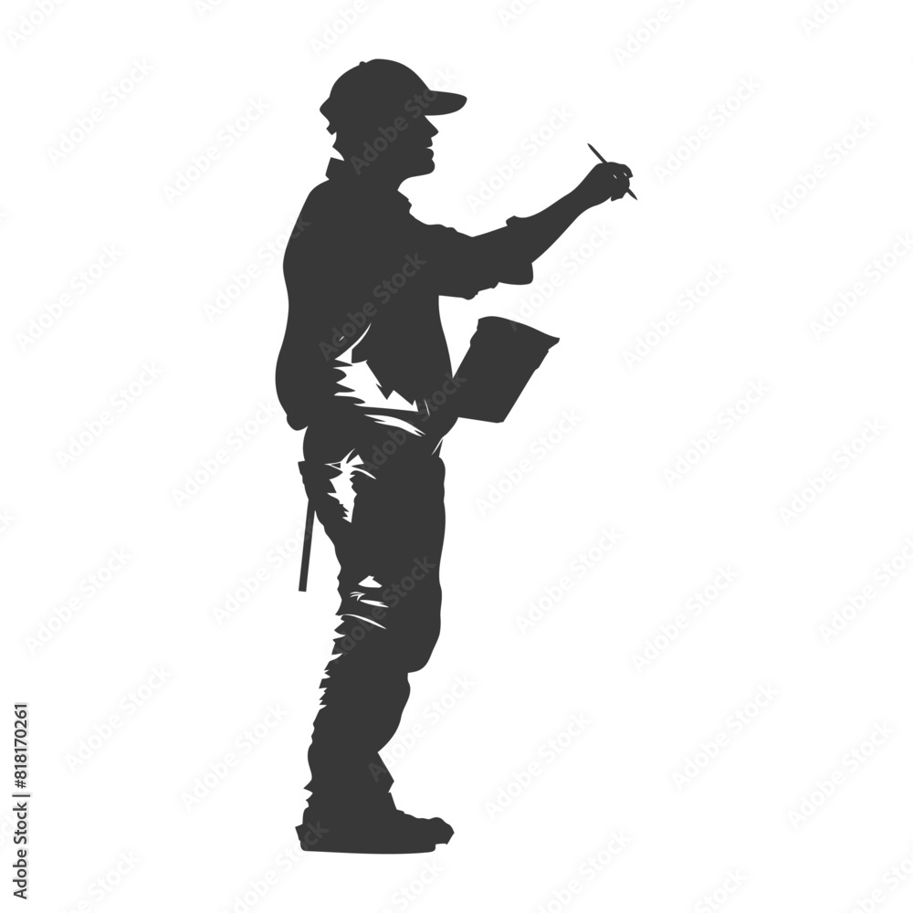 silhouette architec drawing in action full body black color only silhouette architec drawing in action full body black color only