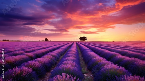 lavender field at sunset