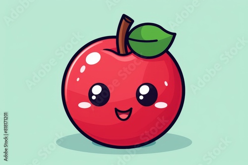 Cute apple vector graphic icon. Generative AI