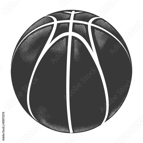 silhouette basketball ball black color only
