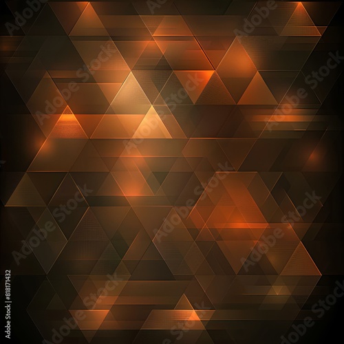 Abstract geometric wallpaper design with triangles  light silhouettes, AI generation