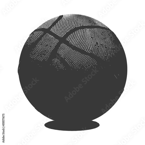 silhouette basketball ball black color only