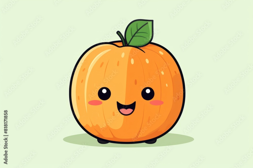 A cartoon of a pumpkin with a smile on it. Generative AI A cartoon of a pumpkin with a smile on it. Generative AI