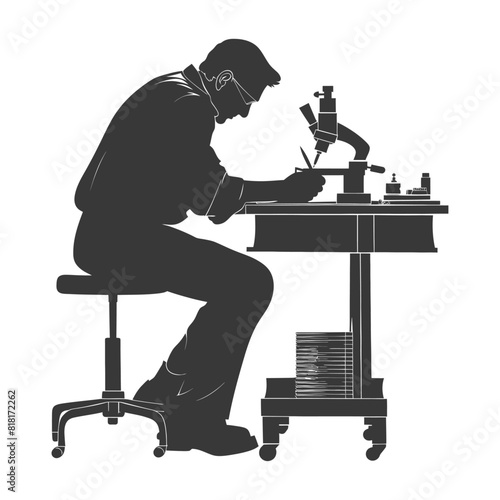 silhouette bookbinding in action full body black color only