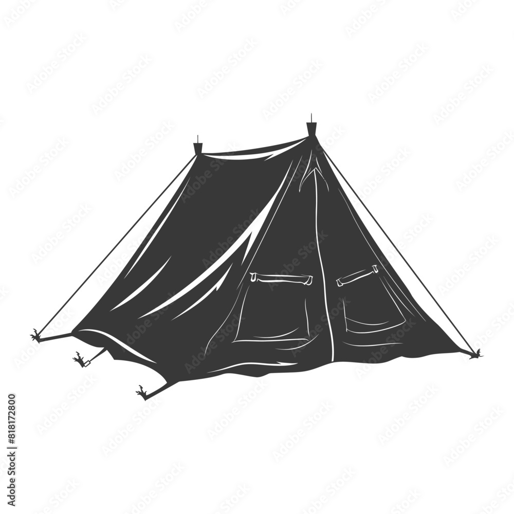 silhouette camping tent black color only silhouette camping tent black color only