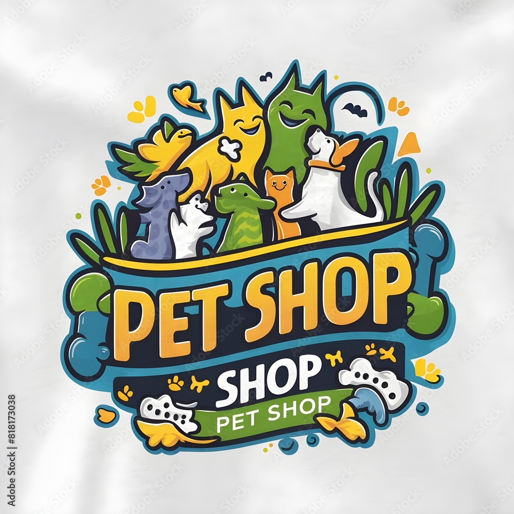 a vibrant and engaging logo for a pet shop a vibrant and engaging logo for a pet shop