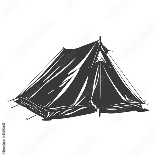 silhouette camping tent black color only