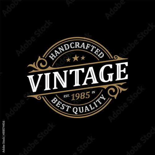 Elegant Vintage Retro Badge Label Emblem Logo design inspiration