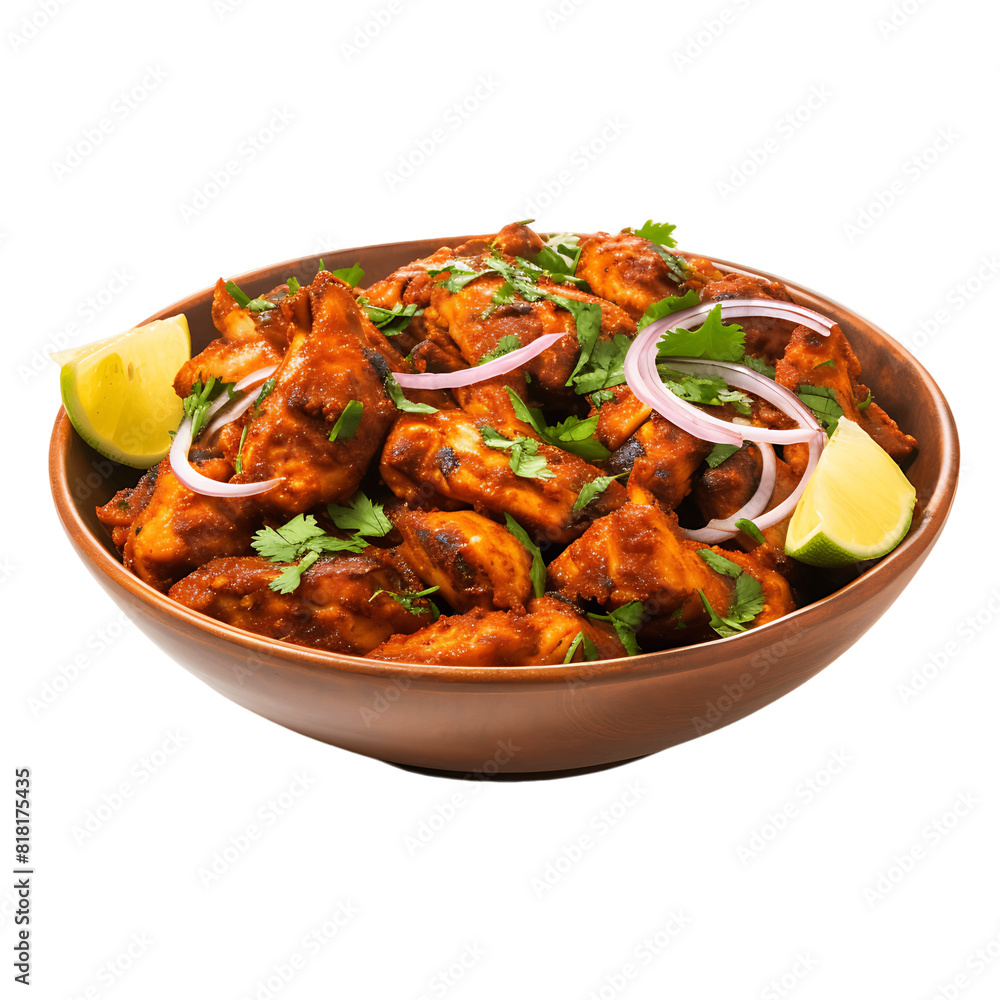 Fototapeta premium Tempting Indian Delicacy Isolated Chicken Tikka Masala with Transparency