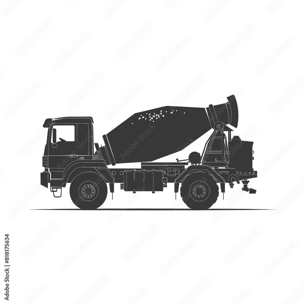 silhouette concrete mixer truck black color only silhouette concrete mixer truck black color only