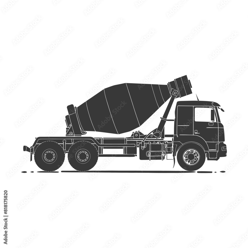 silhouette concrete mixer truck black color only silhouette concrete mixer truck black color only