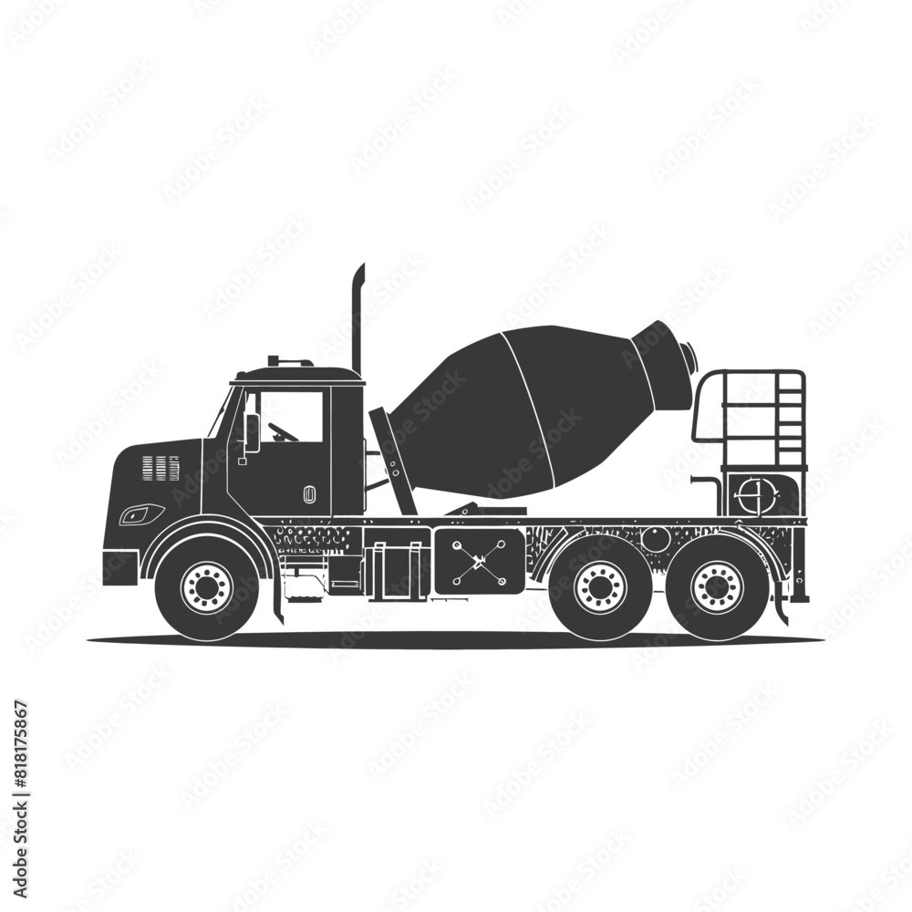 silhouette concrete mixer truck black color only silhouette concrete mixer truck black color only
