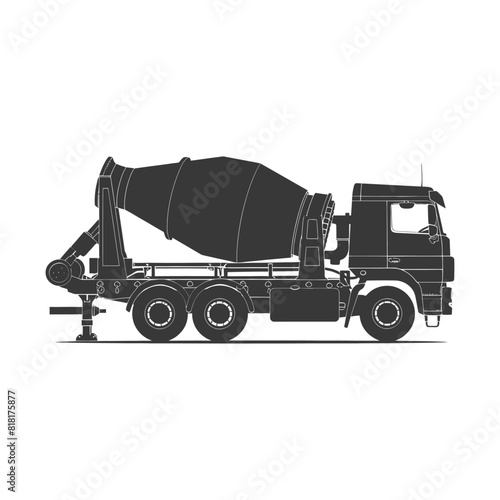 silhouette concrete mixer truck black color only