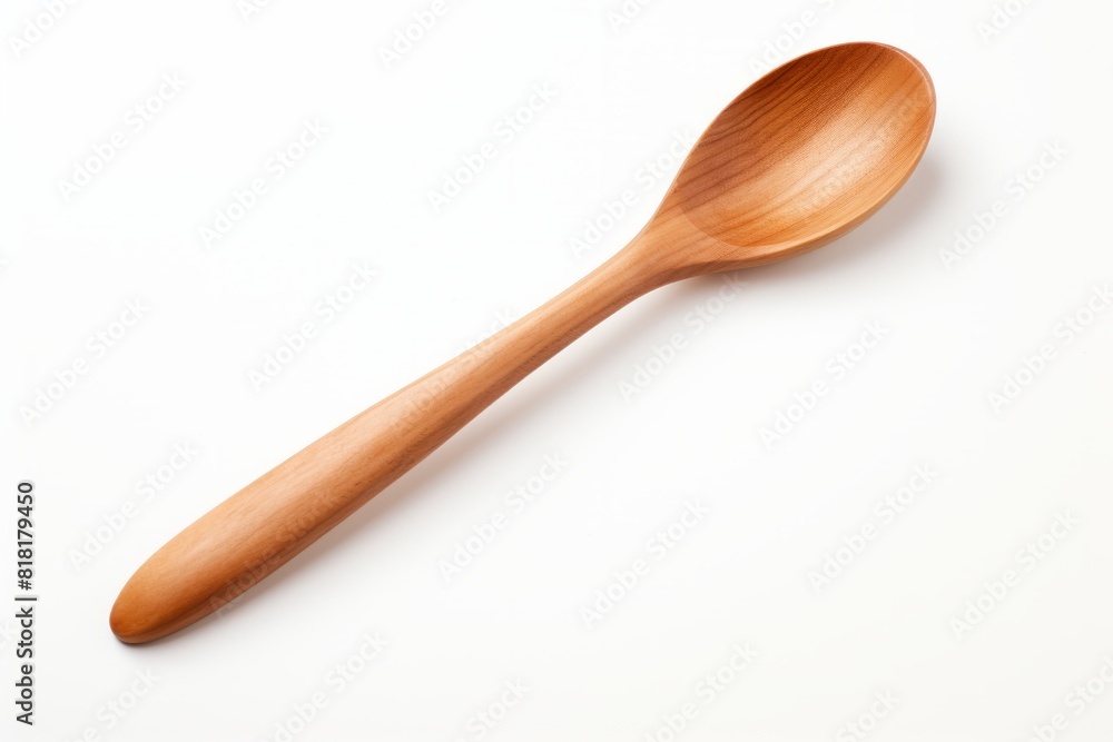 Wooden spoon isolated on white background. Generative AI Wooden spoon isolated on white background. Generative AI