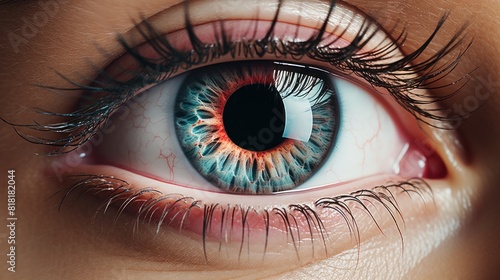Close-Up of a Human Eye with Detailed Iris - Vision and Insight Concept