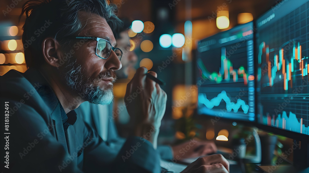 Focused Trader Learning Strategies with Mentor for Professional Development in Stock Trading   Conceptual Photo Stock Illustration Emphasizing Importance of Guidance and Learning i