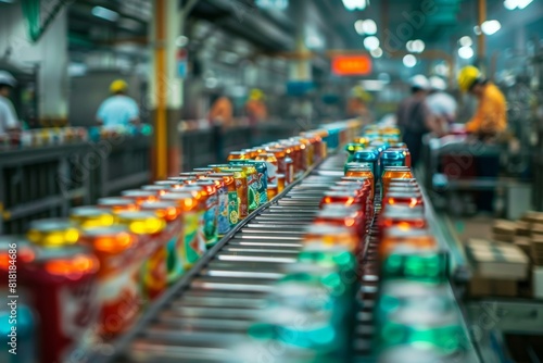 Wallpaper Mural China Drinks Plant, Drink Production with Working People on Blurred Background, Drinks Manufacturing Torontodigital.ca