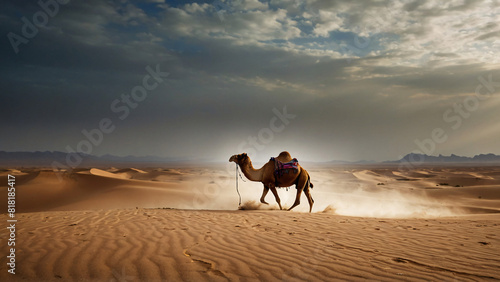 Camel with desert background