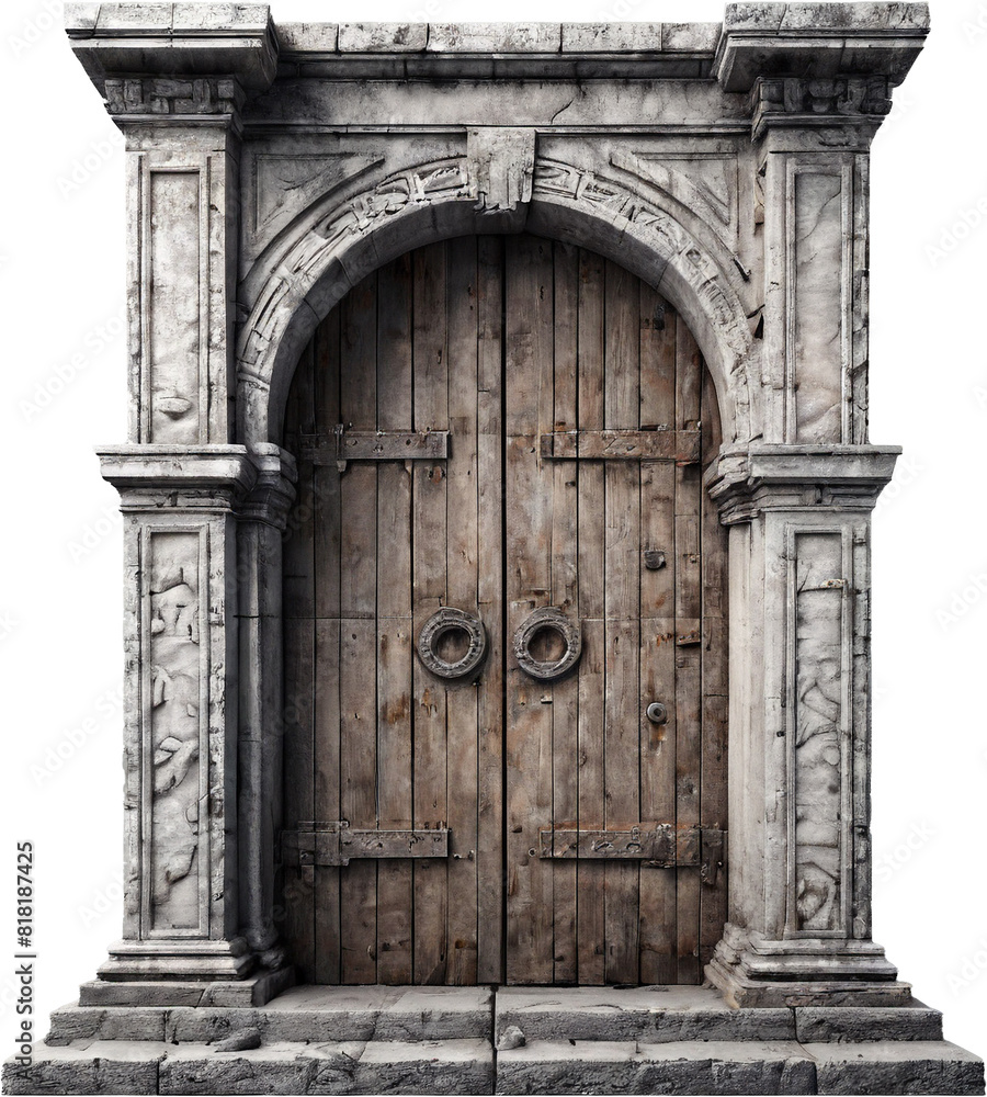 Set of portal isolated on transparent background. Architectural stone arch highlighted on a white background. Set of portal isolated on transparent background. Architectural stone arch highlighted on a white background.
